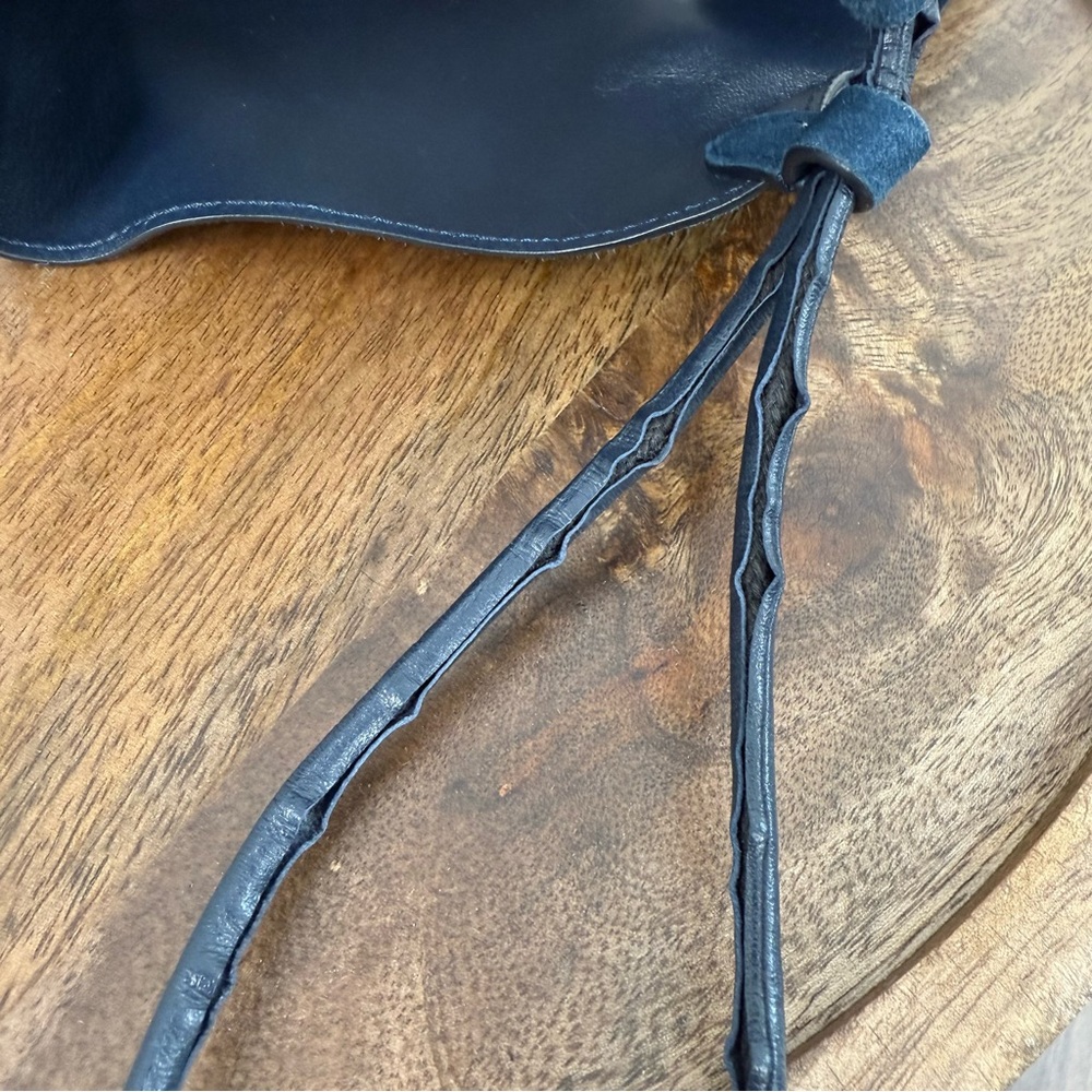 KHAITE The Mini Lotus Drawstring Bag in Midnight Suede - Picture 13 of 16